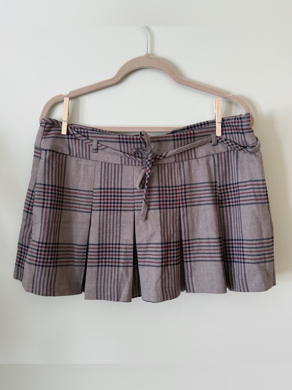 Pleated Plaid Mini Skort